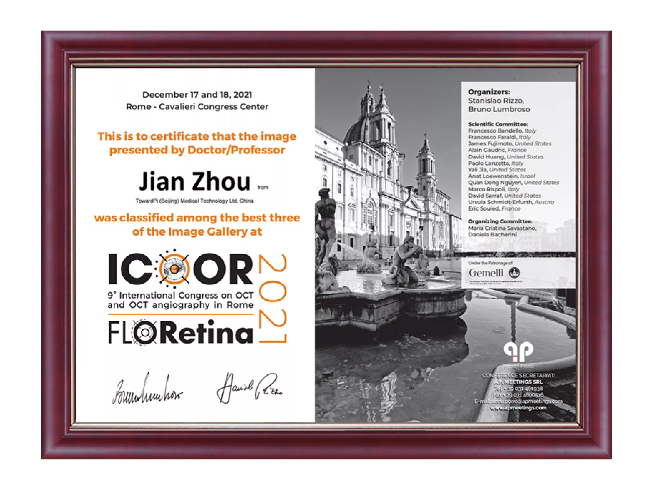 ICOOR2021 Best 3 Image Gallery Certificate